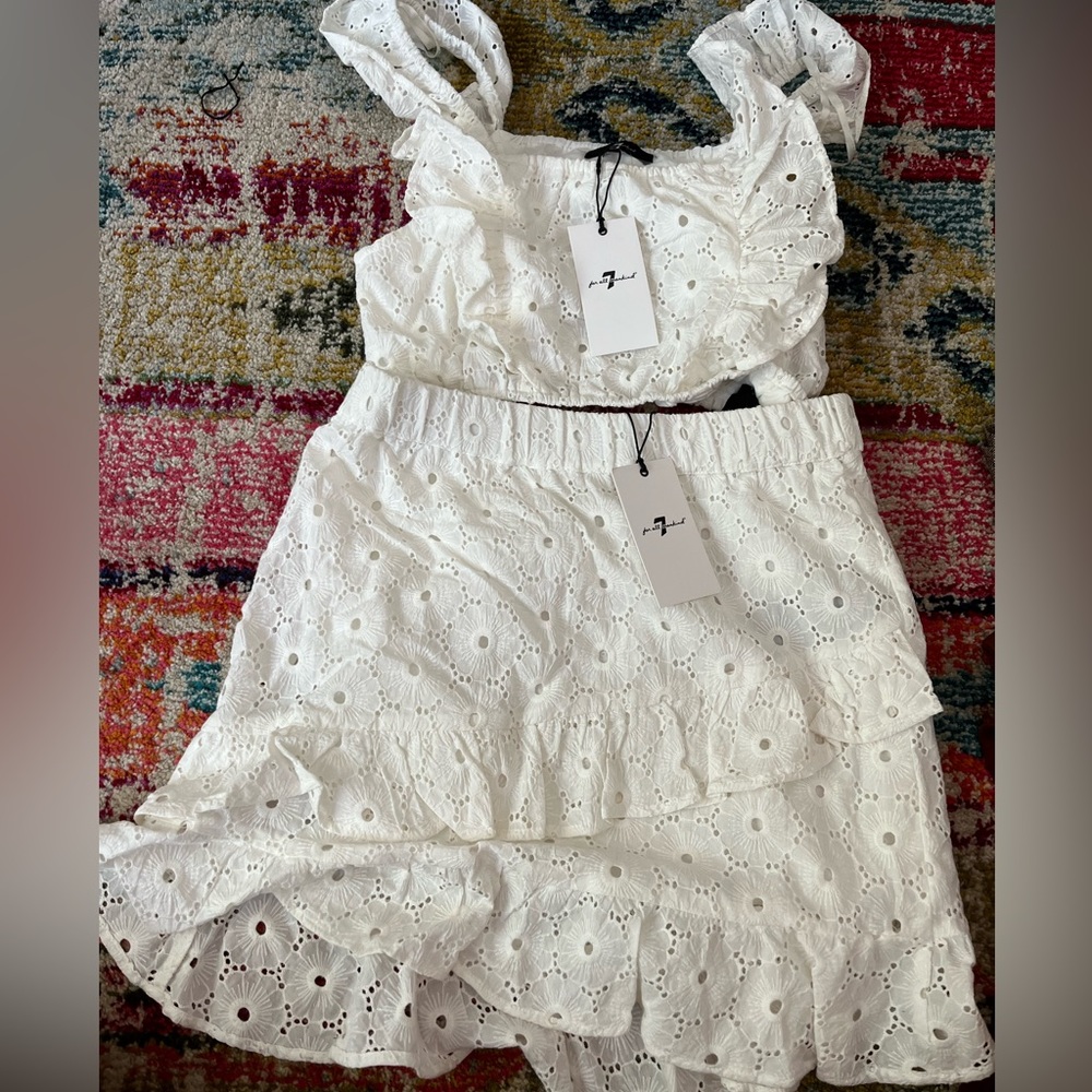 white matching set